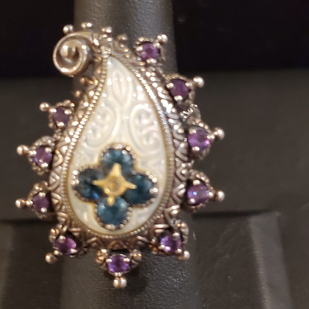 Barbara Bixby Sterling Silver & 18k Paisley Ring